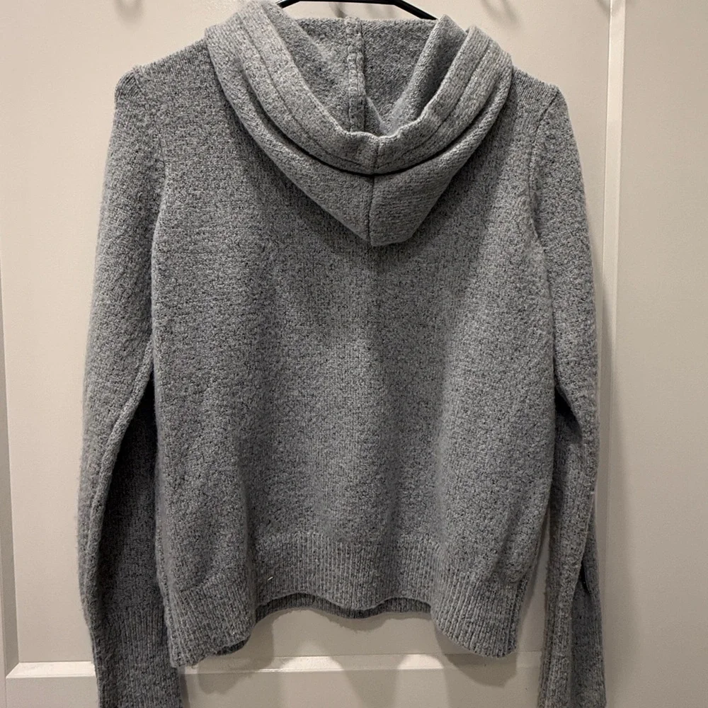 NWOT Aqua hoodie sweater with rhinestone sequin sleeve detail - Picture 4 of 4